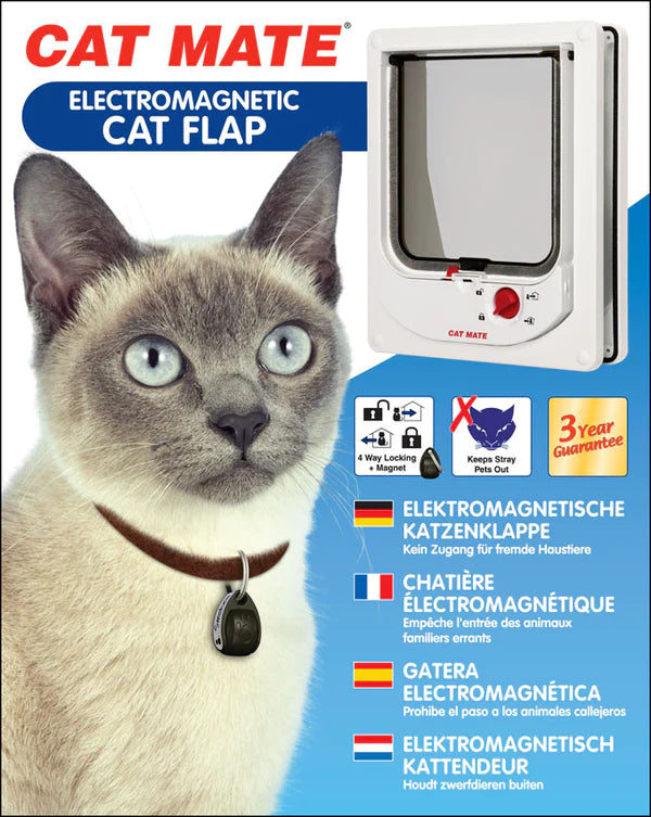 Catmate Electromagnetic Cat Door White Timber doors only